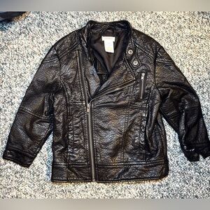 Joe Fresh Black Faux Leather Kids Jacket